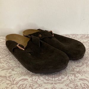 Brown Suede Birkenstock Boston WIDE 41